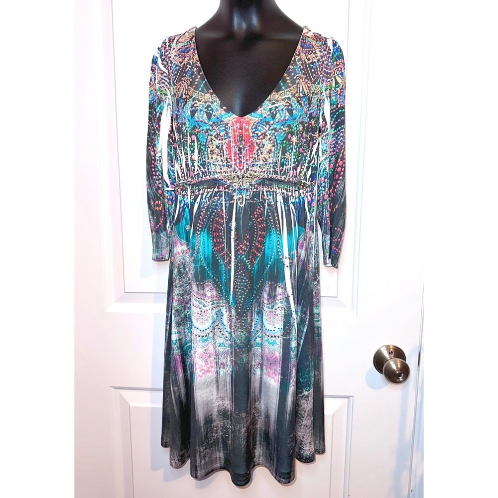 S-Twelve colorful rhinestone dress